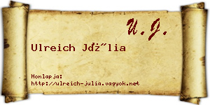 Ulreich Júlia névjegykártya
